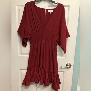 Low cut, Vneck, Burgundy dress size Large.